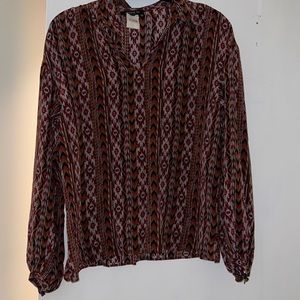 Lafayette 148 silk printed blouse